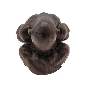 Carved Rosewood Wooden Weeping Buddha Figure